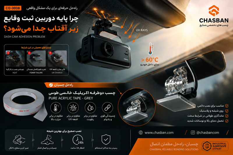 چسب دوطرفه دوربین ثبت وقایع خودرو